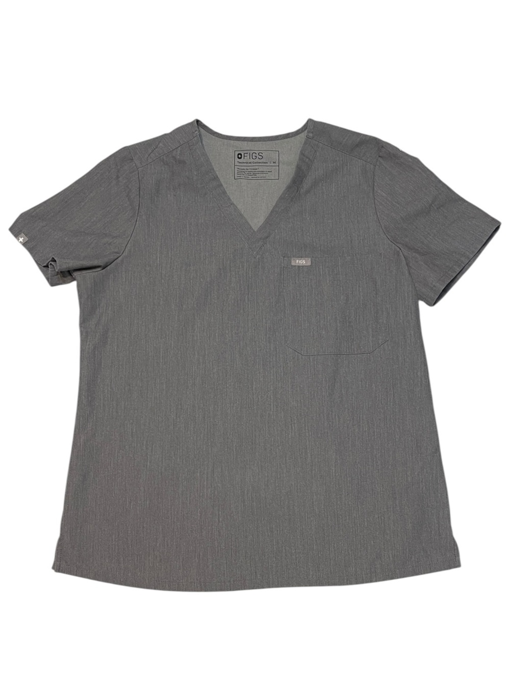 Figs Catarina slim fit one pocket scrub top gray hospital doctor nurse women's M